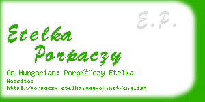 etelka porpaczy business card